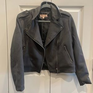 Philosophy Grey Suede Motto Jacket